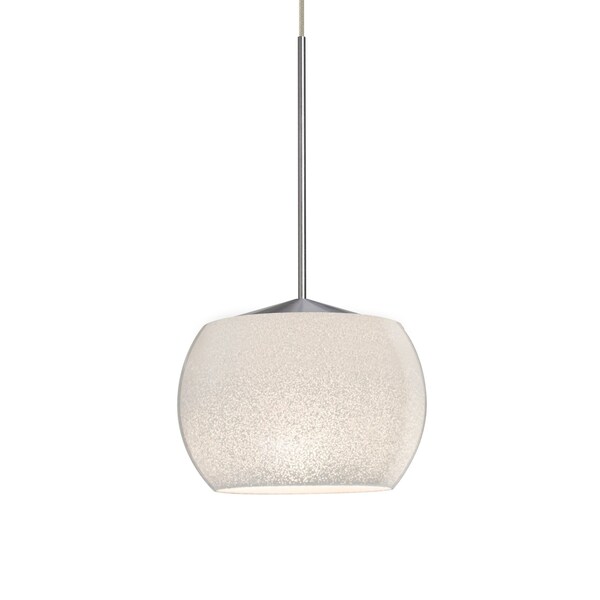 Besa Lighting Keno Cord Pendant, White Sand, Satin Nickel Finish, 1x3W LED 1XT-KENOWH-LED-SN - main